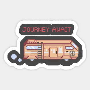 Pixel Art- Mini Bus Journey Await Collection Sticker